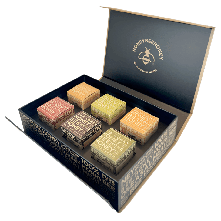 LV Natural Foods luxury gift box featuring a variety of superfoods with vibrant, fresh-looking ingredients in elegant packaging.