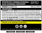 Genius Nutrition Vitamin C supplement 200g jar, showing the label and orange flavor imagery on the container.