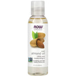 MKSTAVRINOS Sweet Almond Oil in a 4 fl oz bottle, natural skin care product for moisturizing and nourishing skin.