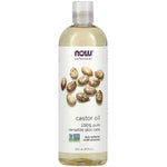 MKSTAVRINOS castor oil bottle for skin care, 16 fl oz (473 ml), clear plastic container with white cap and product label