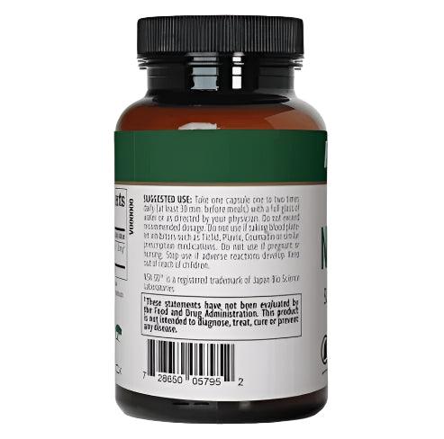 Bottle of Sentosa Nutramedix Nattokinase supplement with 60 capsules, displayed on a neutral background.
