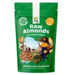 Raw organic shelled almonds from ILOVE ME superfood brand, 200g, shown in a close-up image with almonds in a bowl.