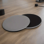 Pair of TEMU core sliders for fitness, compact abdominal strengthening equipment with smooth surface and circular design.