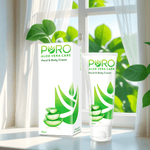 Puro Aloe Vera Care Hand and Body Cream 75ml, moisturizing cream in a white tube with green aloe vera imagery.