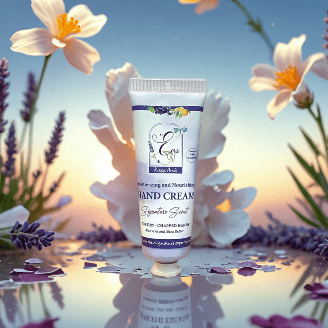 ELIPACK Έαρ hand cream with signature scent, 75ml, showing a sleek tube designed for dry, chapped hands in skin care.