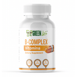 Green Life Cyprus B-Complex Vitamins bottle with 90 capsules, supporting daily energy and vitality in a natural supplement container.