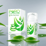 PURO 24 Hour Face Cream with Aloe Vera in 50ml jar, showing smooth, hydrating skincare cream for daily facial moisture.