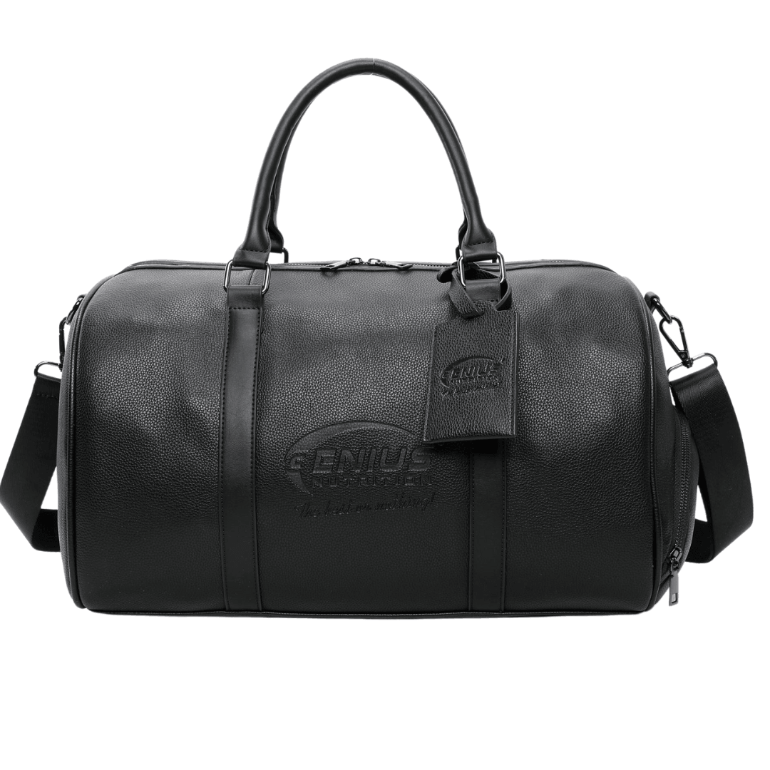 Genius Nutrition branded bag with sleek design, featuring the Genius Nutrition logo and a sturdy, practical shape for everyday use