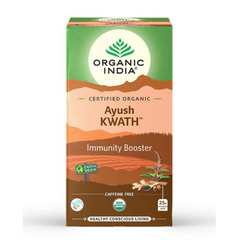 Organic India, Чай BIO Tulsi Ayush Kwath, без кофеина, 25 пакетиков для заваривания 