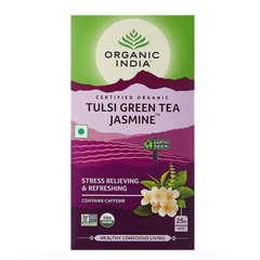 Organic India, Зеленый чай Tulsi с жасмином BIO, 25 пакетиков для заваривания 