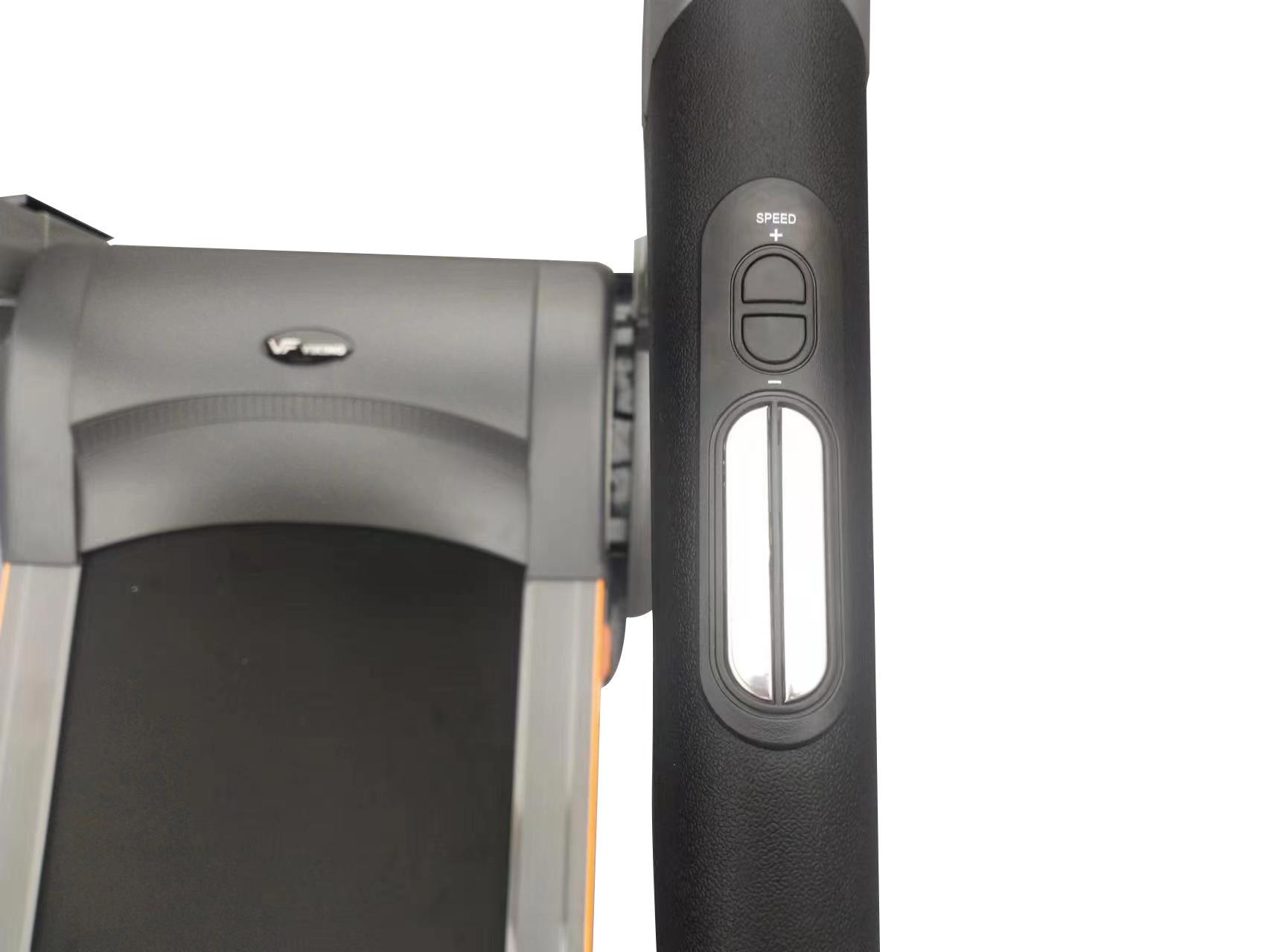 Viking Fitness SELAS treadmill handrail with ergonomic design for home use and professional-grade AC power.