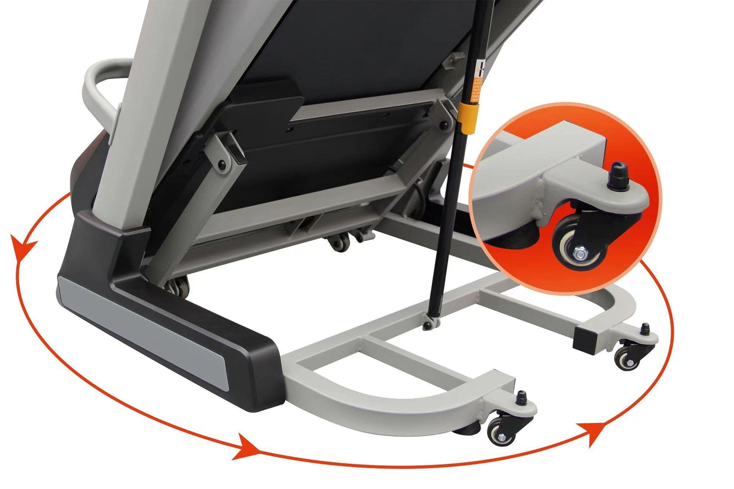 Viking Fitness SELAS treadmill with omni-direction wheels, designed for home use and professional-grade AC power.