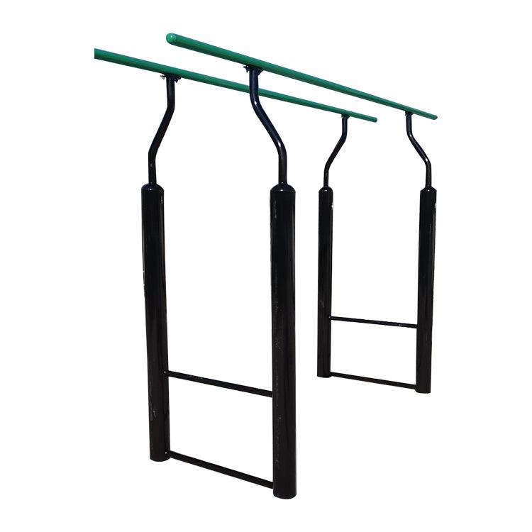 Viking Fitness outdoor pull-up bar and dip stand with sturdy metal frame for strength training and upper body workouts.