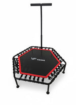 Viking Fitness trampoline with safety frame and jumping surface, designed for indoor exercise and fitness training.