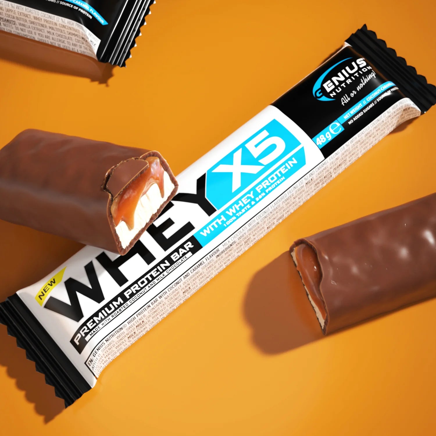 Genius Nutrition WHEY-X5 Protein Bar Coconut & Caramel 48g | 12g Protein | 1 Serving
