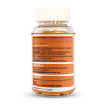 Bottle of STRENGTH & SPICES Turmeric Curcumin 1000mg supplement with labeled cap and clear bottle showing turmeric capsules inside.