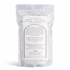 Lavender aromatherapy Epsom bath salts by AW GIFTS, showing a jar of soothing lavender-scented bath salts for relaxation.