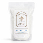 Epsom bath salts with magnesium in a clear jar, highlighting the AW GIFTS Longevity Magnesium Epsom Bath Salt pure formula.