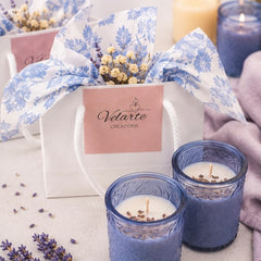 Lavender Glass Candle in a present bag - Velarte