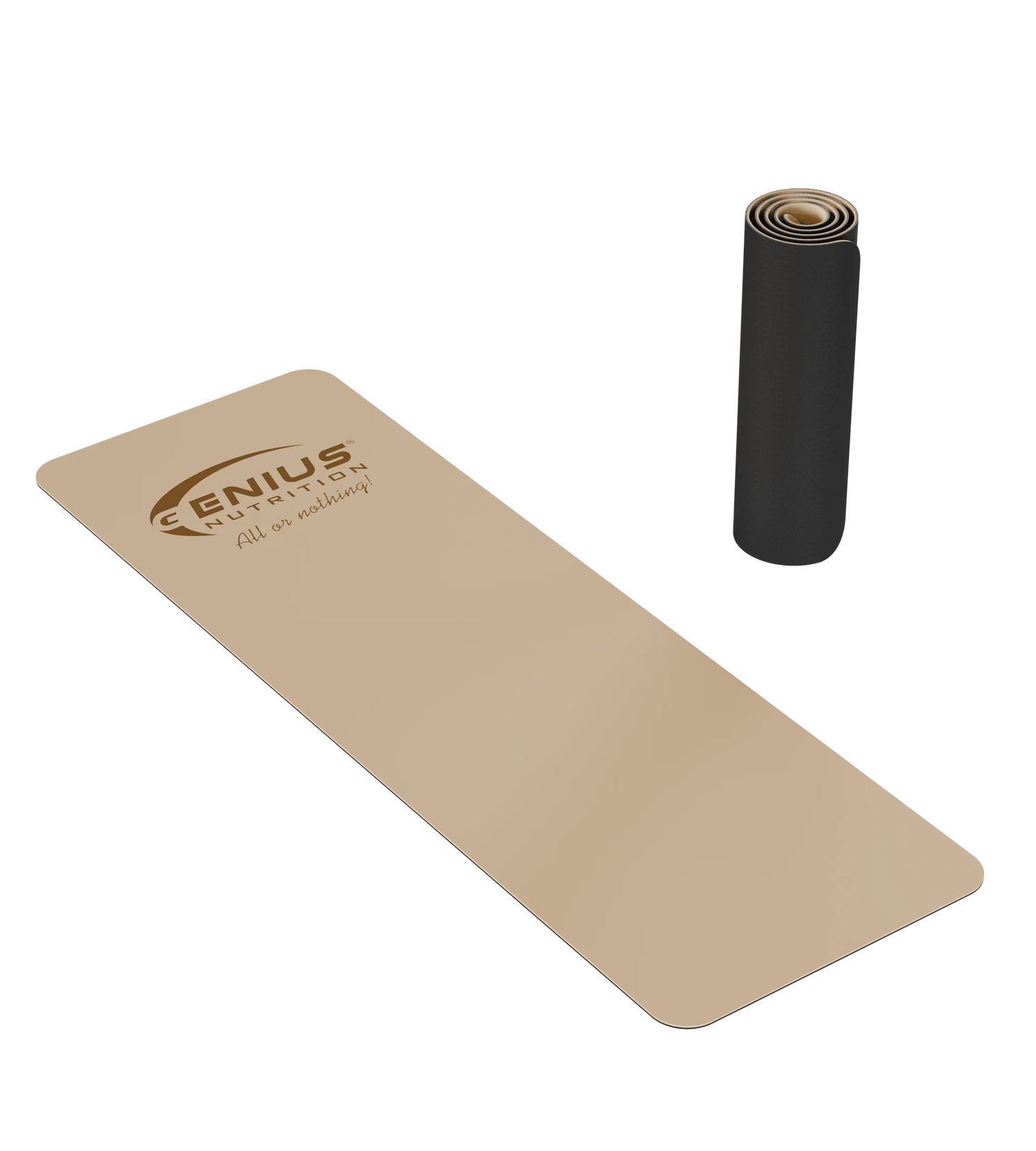 Genius Nutrition GN® yoga mat in vibrant orange with textured surface, designed for yoga and fitness workouts.