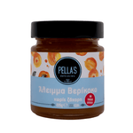 Apricot spread from PELLA'S Delicacies in a 225g jar, smooth and vibrant orange fruit spread on a white background.
