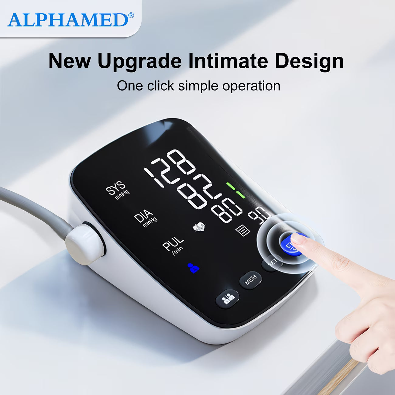 Rechargeable digital blood pressure monitor by TEMU with cuff and digital display for accurate health readings.