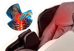 VIKING FITNESS A-310 massage chair in brown with back heating feature, showing the chair's plush backrest and heating pads.