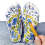 TEMU acupuncture reflexology massage socks with embedded pressure points and a massage stick for foot and body relaxation.