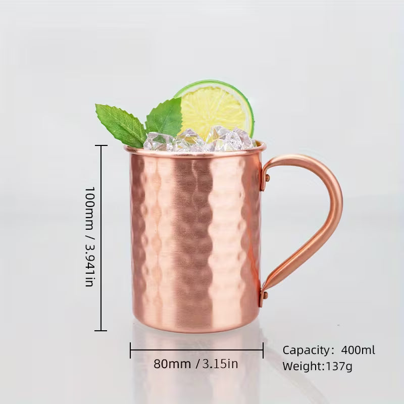 Elegant copper mug by TEMU for cold drinks, featuring a durable metal design and stylish home drinkware aesthetic.