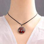 Tree of Life natural stone pendant necklace featuring energy stone crystal for chakra balancing, suitable for women and men.