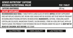 Caffeine 90tabs/90 Serv, Genius Nutrition
