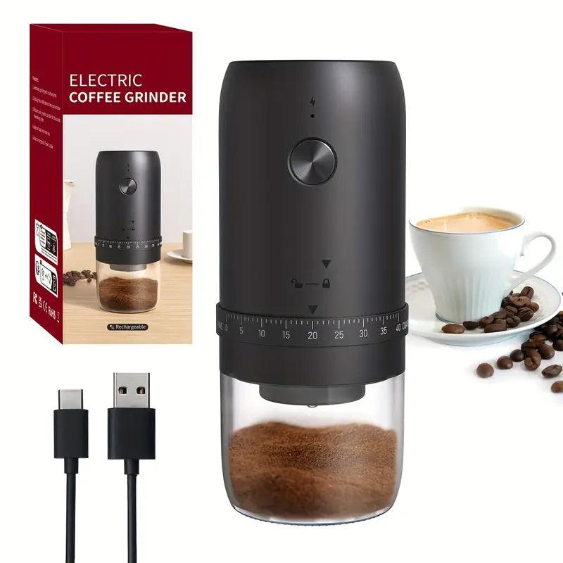Automatic portable electric coffee grinder from TEMU, compact drink accessory with stainless steel blades for fresh coffee grinding.