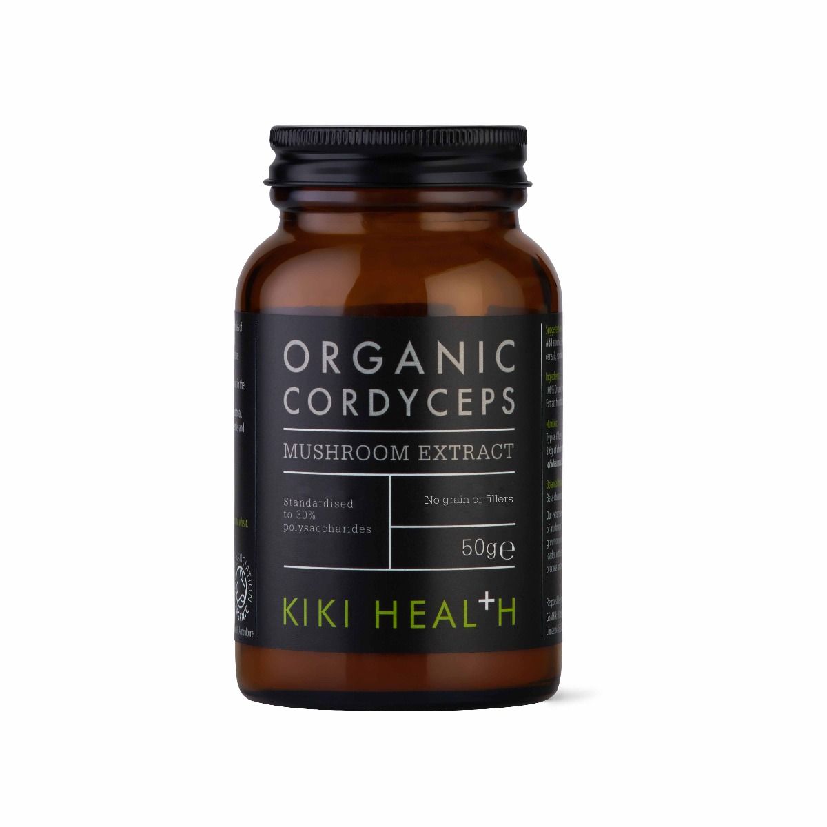 Kiki Health, Organic Cordyceps Mushroom Extract Powder, 50g | 50 Servings