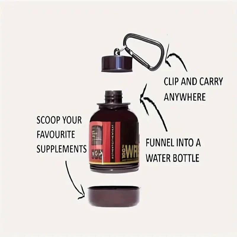Small 100ml TEMU whey protein container, compact and portable for storing whey powder or supplements.