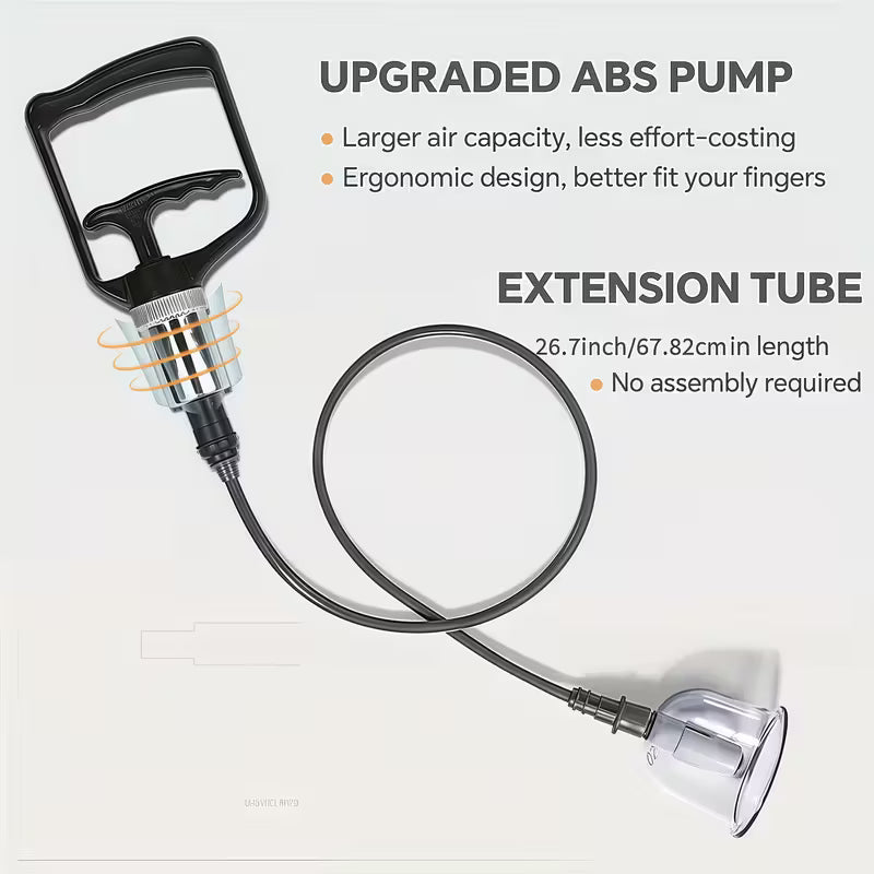 TEMU cupping and relaxation kit featuring vacuum cups and manual pump for massage therapy and relaxation.