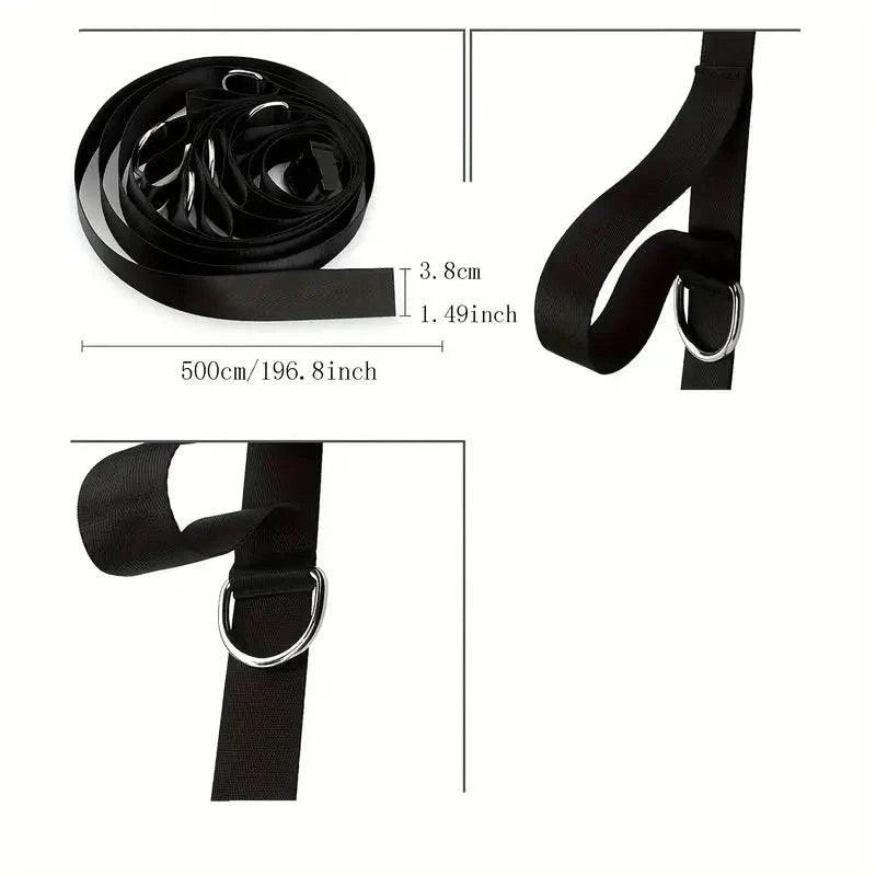 TEMU space-saving resistance band door anchor for fitness equipment, shown attached to a door for strength training exercises.