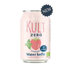 KULT, BIO Water Kefir Raspberry & Mint, Zero Sugar, 330ml