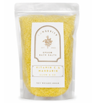 Green Epsom bath salts with Vitamin C and Mandarin for skin relaxation and rejuvenation, by AW GIFTS.