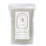 Green Epsom bath salts labeled Longevity Menthol Aromatherapy Recovery by AW GIFTS, with fresh green and white packaging.