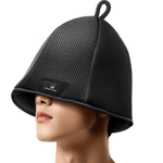 Green microfiber sauna hat by TEMU, unisex soft slouchy beanie for steam baths, heat protection, and wellness spa use.
