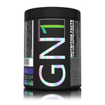 Genius Nutrition GN1 supplement in 360g container with apple citrus flavor, featuring green and white packaging and fresh fruit imagery