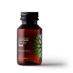 Herbalistas Vigo Kombucha Energy Shot 100ml in a clear glass bottle, showcasing vibrant tea infusion for natural energy boost.