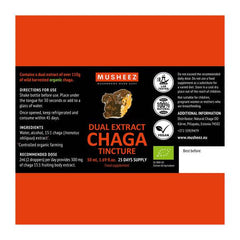 Musheez, BIO, Chaga Tincture Dual Extract 15:1, 50ml - GREEN LIFE CYPRUS