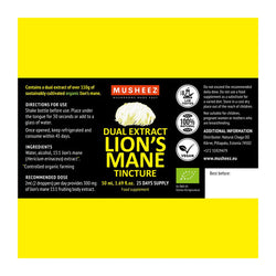Musheez, BIO, Lion's Mane Tincture Dual Extract 15:1, 50ml
