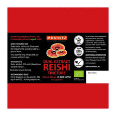 Musheez, BIO, Reishi Tincture Dual Extract 20:1, 50ml - GREEN LIFE CYPRUS
