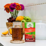 Organic India Tulsi Tea Tummy herbal infusion bags, caffeine-free, with fresh herbal leaves for soothing digestion.