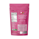 Organic hibiscus powder by ILOVE ME in a 200g package, vibrant red hibiscus flowers and powder in a natural setting.