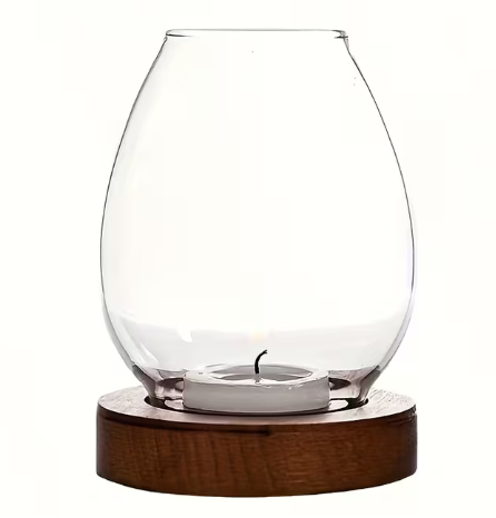 Glass Candlestick – Elegant Windproof Candle Holder (Around)