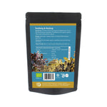 Back view of 50g package of OLD PRODUCTS Connemara BIO Irish Seamoss and Bladderwrack Powder, showing the product label and packaging.