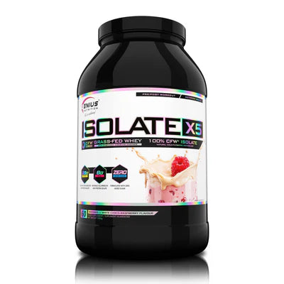 ISOLATE-X5 2000g/60serv, Genius Nutrition,( WHITE CHOCO-RASPBERRY FLAVOUR)